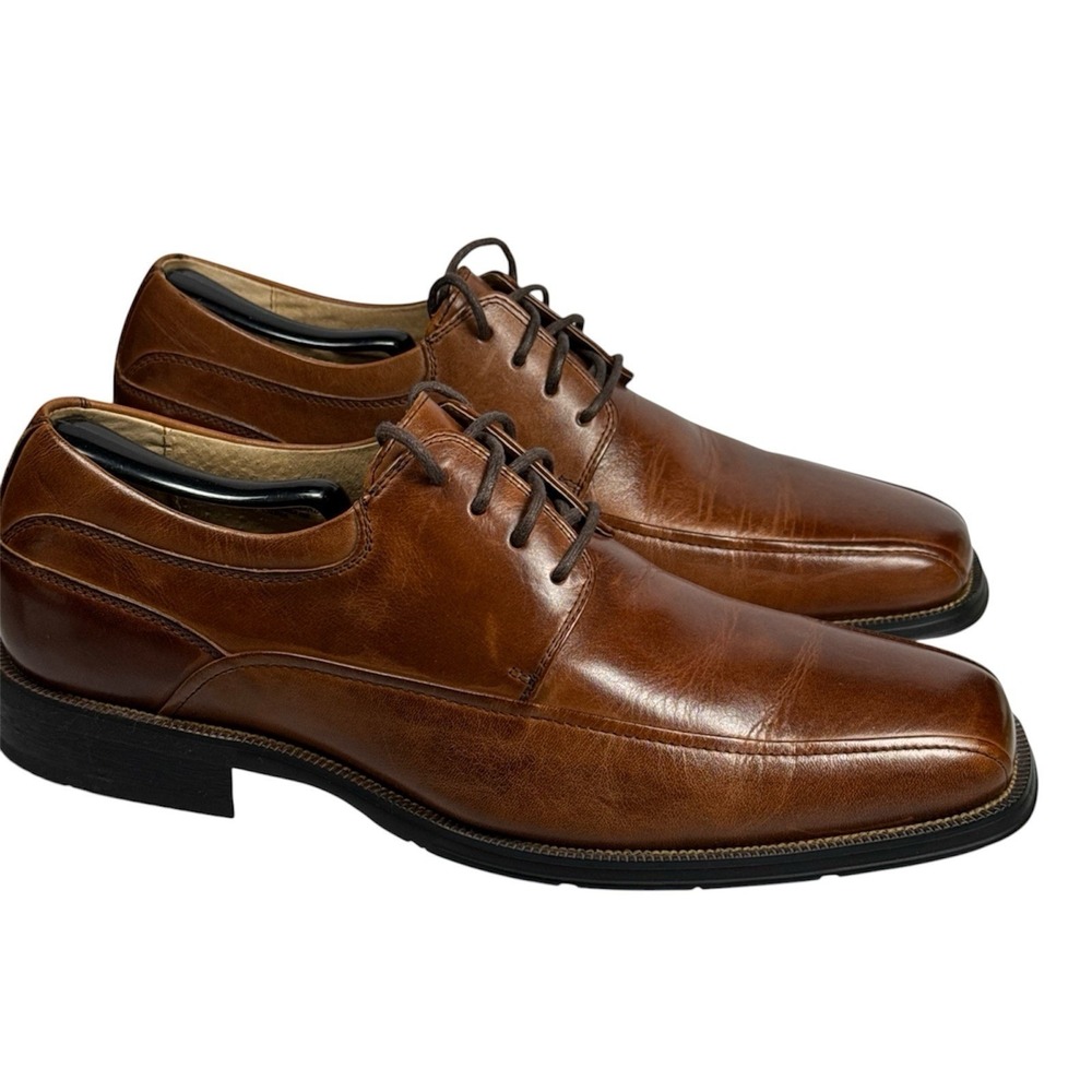 Florsheim Men's Curtis Sz 9D Bike Toe Lace Up Brown Shoes 14068-200